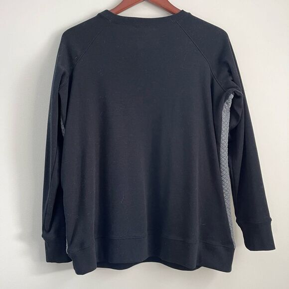 Eddie Bauer Black & Gray Quilted Crewneck Sweatshirt | Size XL - Picture 2 of 6